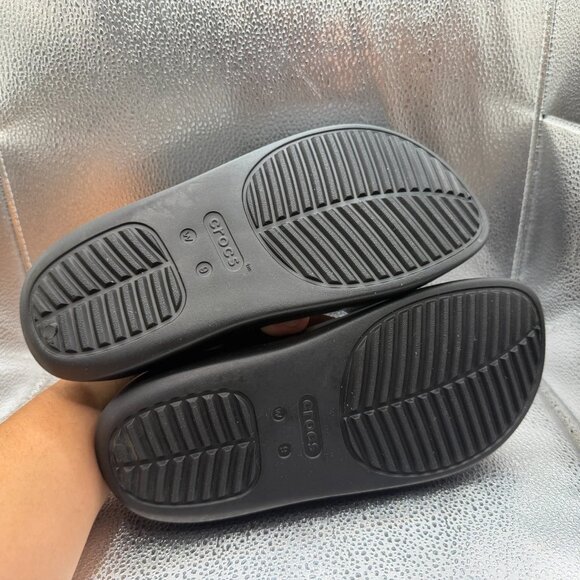 Size 9 Crocs Getaway Black Womens Platform Comfort Slip On Flip Flops Sandal - Picture 8 of 8